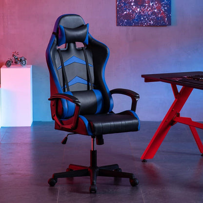 Ergonomischer Gaming Stuhl mit verstellbarem Kopf- und