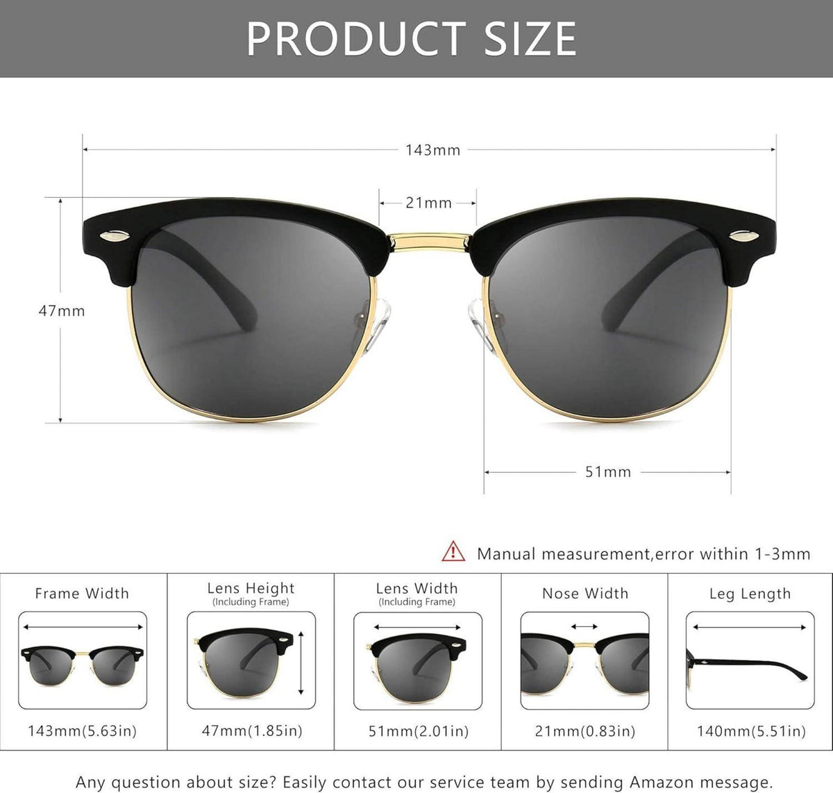 Polarisierte Retro Runde Sonnenbrille Halbrandlos UV-Schutz