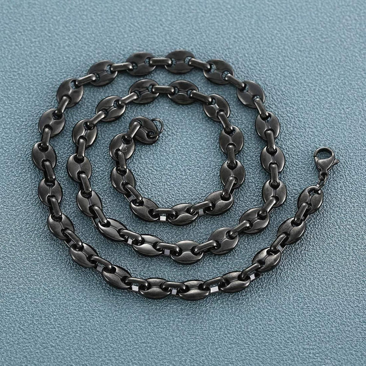 Herren Halskette Edelstahl Kaffeebohne Armband Set Silber/Gold/Schwarz 61CM