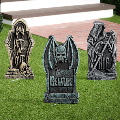43 cm große Halloween-Grabsteine aus Schaumstoff RIP (5er-Pack) und 12