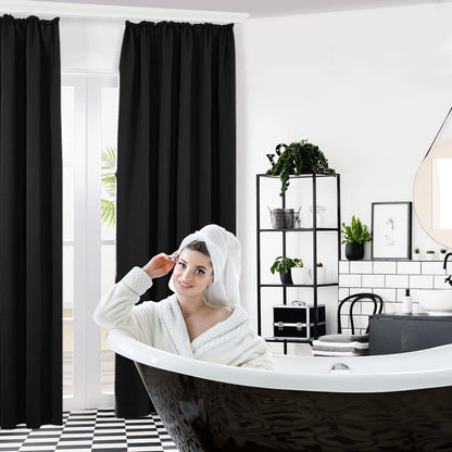 Blickdichte Verdunkelungsvorhänge 2er Set Schwarz 175x140cm