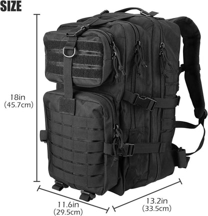 Taktischer Militär Rucksack 42L Große Kapazität Wasserdicht Schwarz