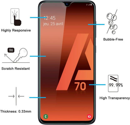 Panzer Schutzglas Samsung Galaxy A70 2er Set 9H HD 0.33mm