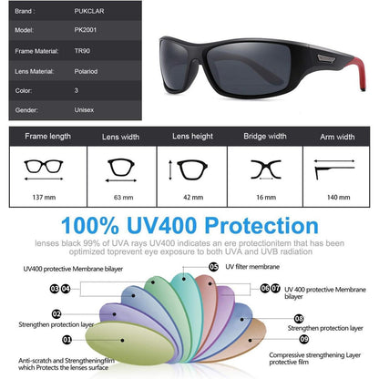 Polarisierte Sportbrille Herren UV400 TR90 Rahmen Schutz