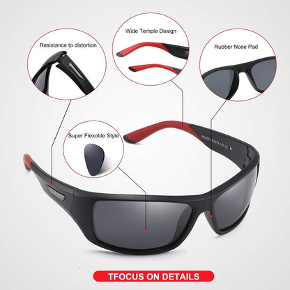 PUKCLAR Sonnenbrille Herren Polarisiert Sportbrille UV400 TR90