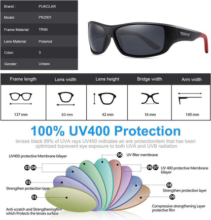 Polarisierte Sport Sonnenbrille Herren TR90 Cat 3 UV400 Radsport Brillen