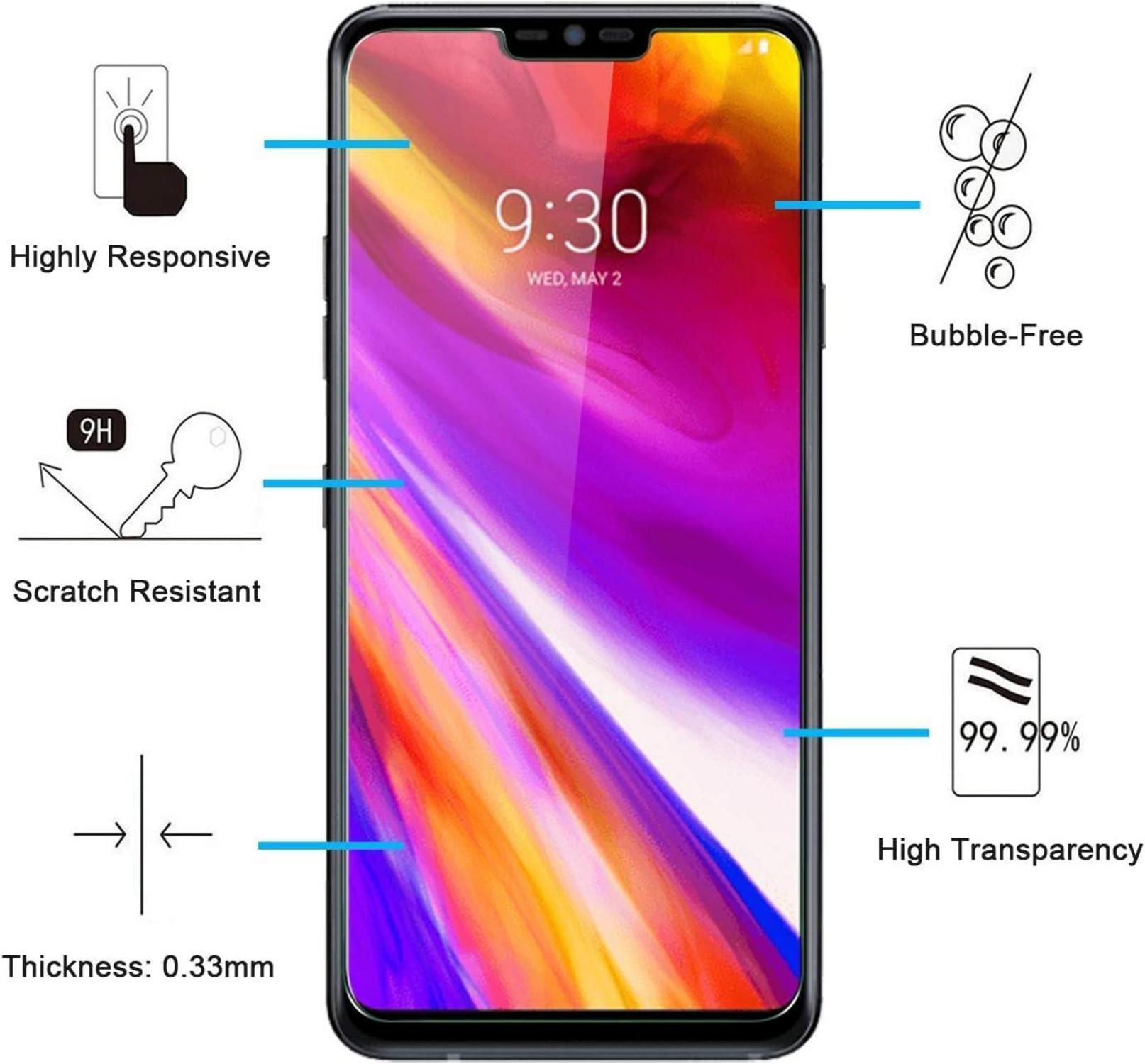 Panzer Schutzglas LG G7 ThinQ 2 Stück 9H Härte Ultra-klar