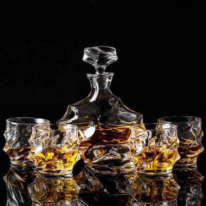 Whisky Karaffe Gläser Set 750 ml Dekanter 4×320 ml