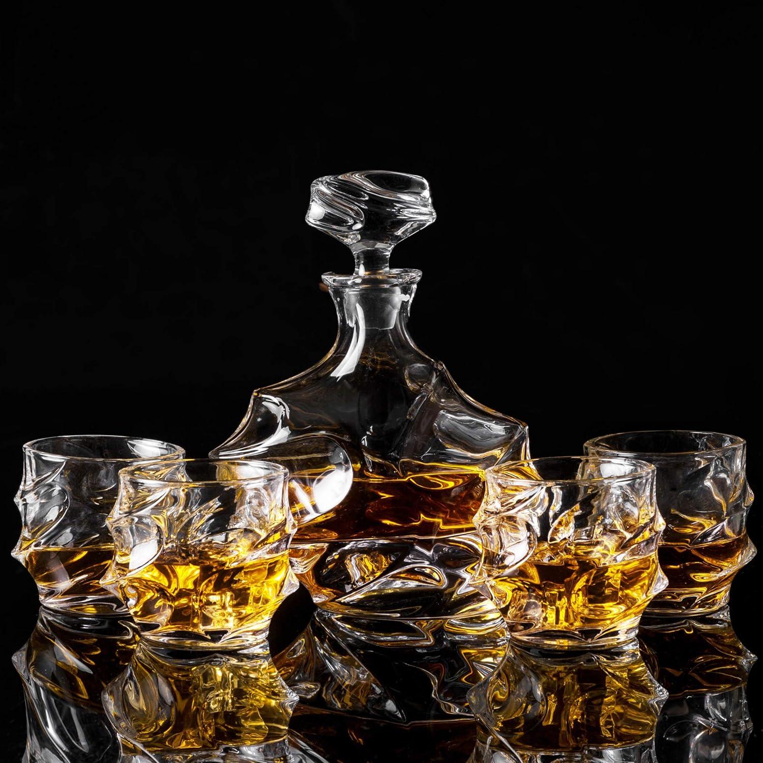 Whisky Karaffe Gläser Set 750 ml Dekanter 4×320 ml