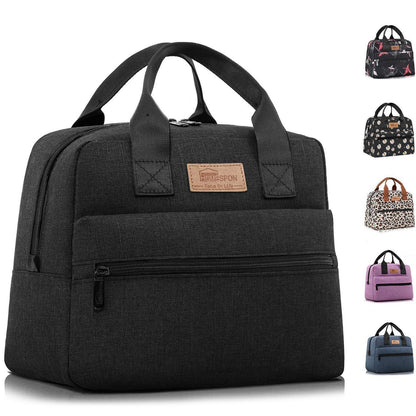 Isolierte Lunchtasche Schwarz – Groß, Wasserdicht & Wiederverwendbar
