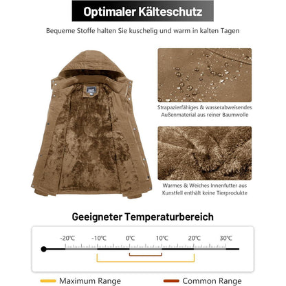 Herren Winterparka Fleecegefüttert mit Taschen & Kapuze