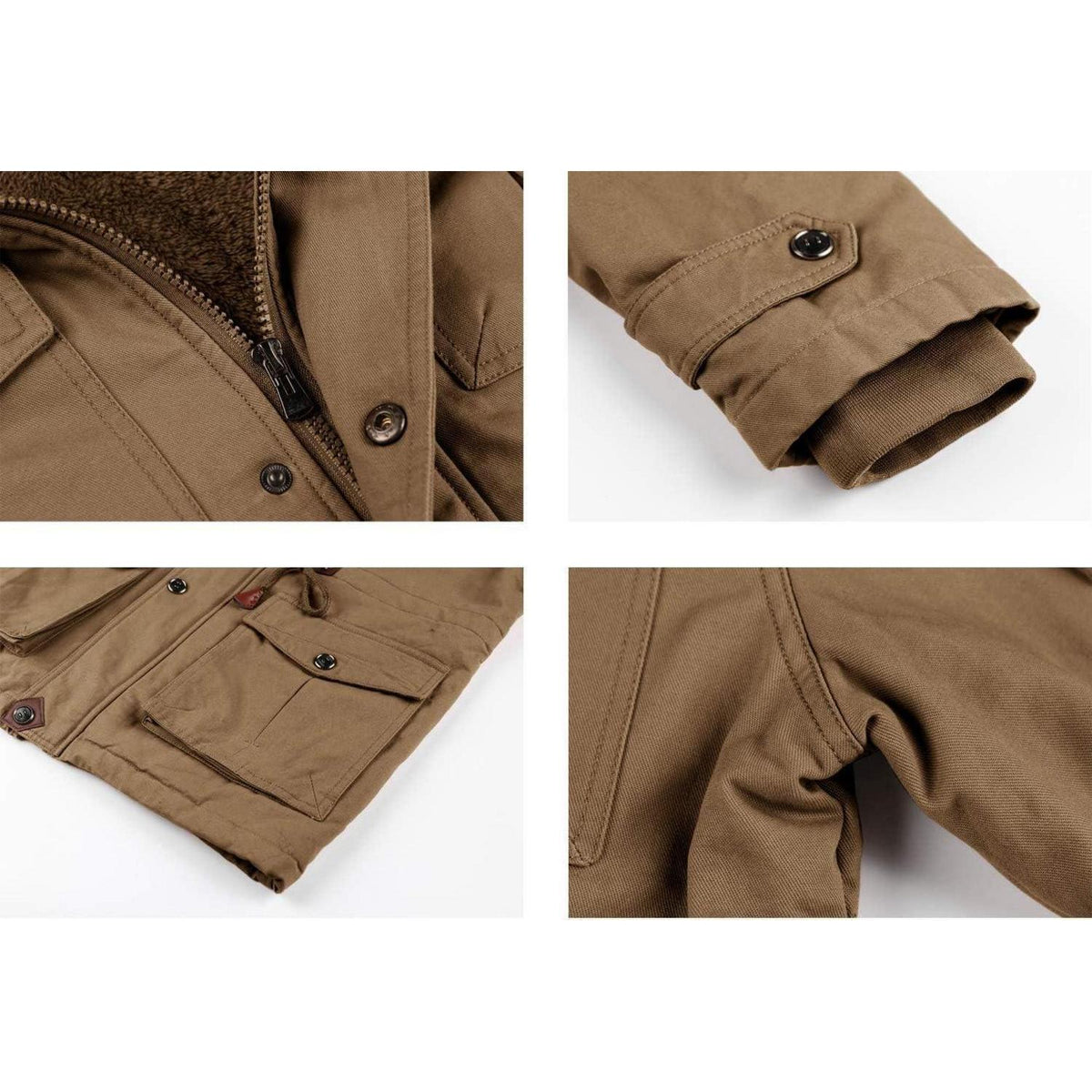 Herren Winterparka Fleecegefüttert mit Taschen & Kapuze