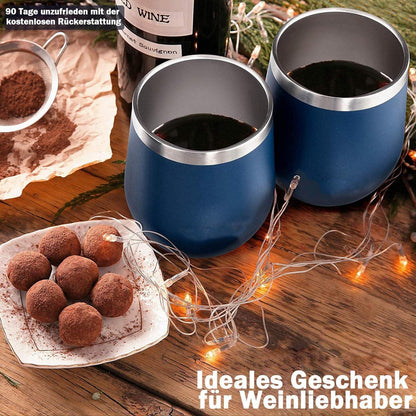 Edelstahl Weinbecher 2 Stück 12OZ - Vakuumisoliert