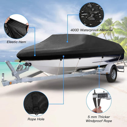 Wasserdichte Bootsplane 420D Oxford – Schutzcover für V-Rumpfboote
