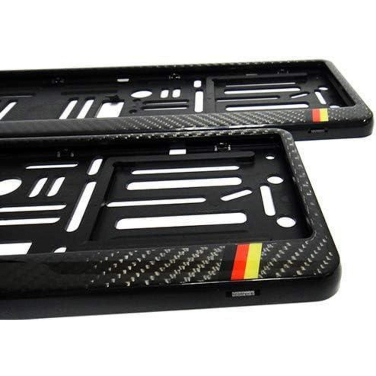 2x 3D Kohlefaser Kennzeichenhalter Schwarz Deutschland