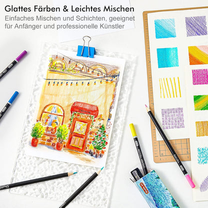 Buntstifte Set 80 professionelle Farbstifte Erwachsene Kinder Malbuch