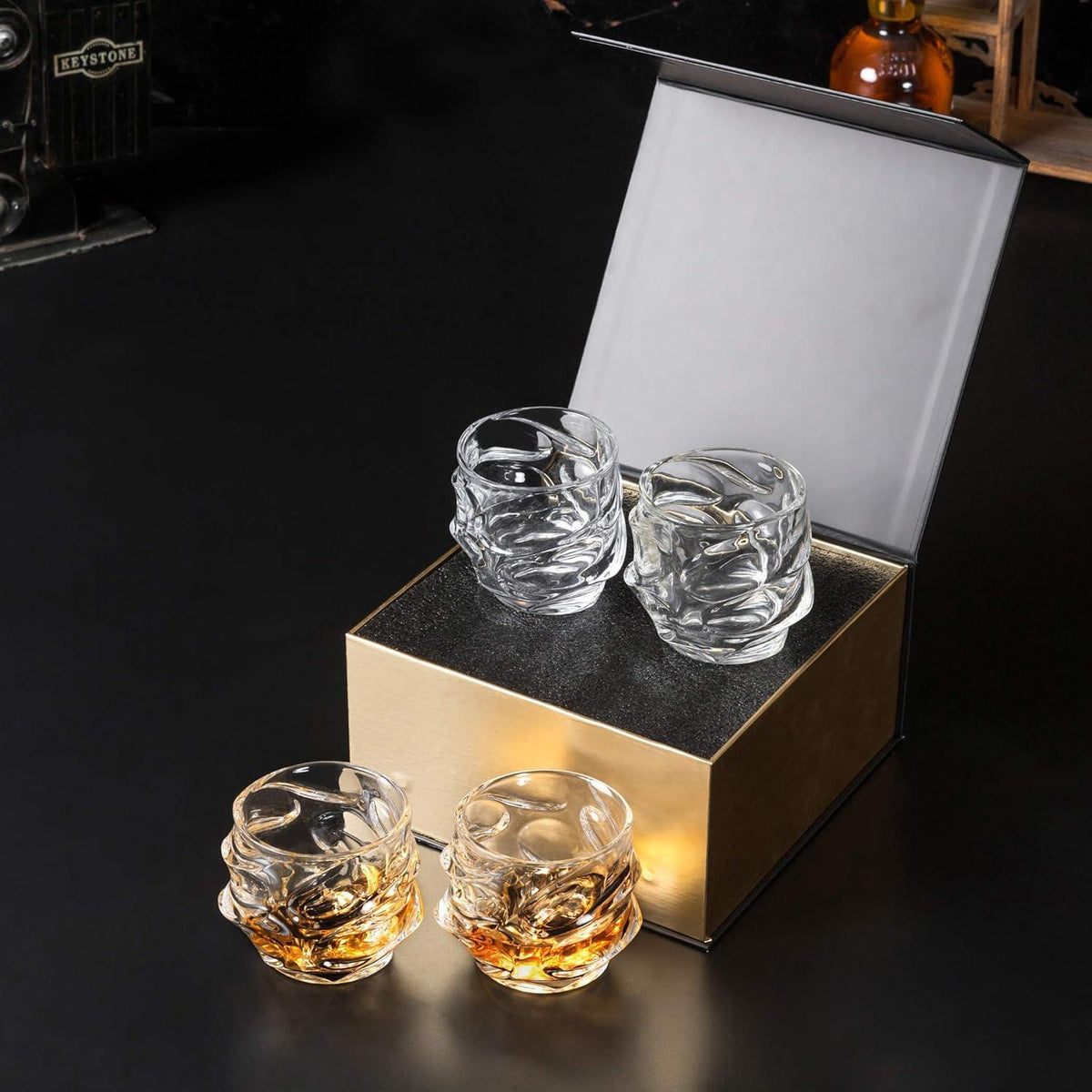 Kristall Whisky Gläser Set 4-teilig Spülmaschinentauglich
