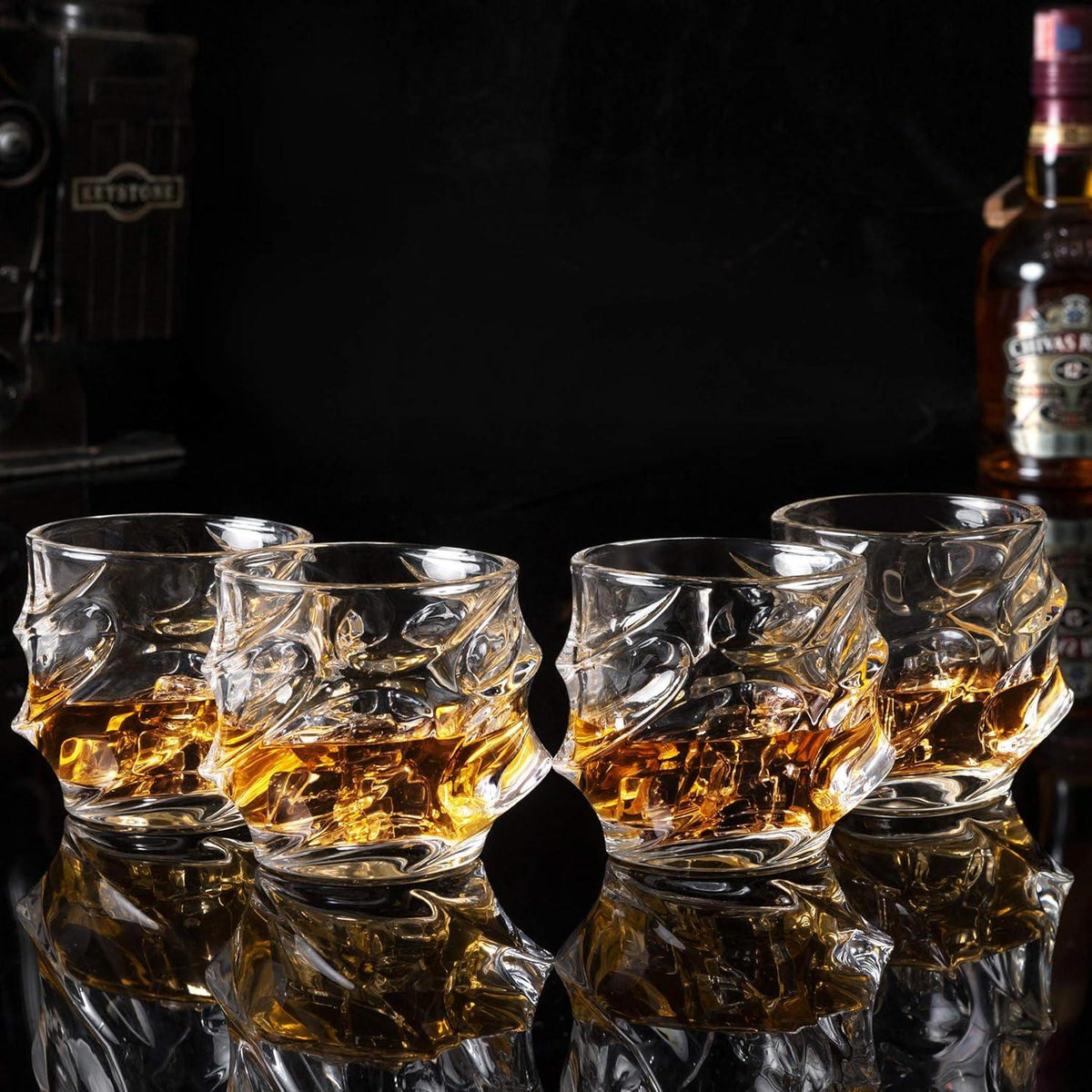 Whisky Gläser Set Kristall Luxus Geschenk 320ml Brillantes Design
