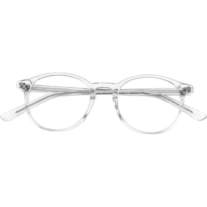 Vintage Runder Brillenrahmen Nerdbrille Retro Klare Linse
