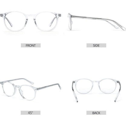 Vintage Runder Brillenrahmen Nerdbrille Retro Klare Linse