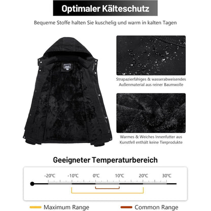 Herren Winterparka Fleecegefüttert mit Taschen & Kapuze