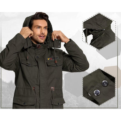 Herren Winterparka Fleecegefüttert mit Taschen & Kapuze