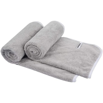 2er Pack Mikrofaser Handtücher 40x76cm Hellgrau - Saugstarke