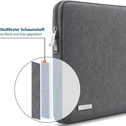 TECOOL Laptoptasche 15,6 Zoll wasserdichte Notebooktasche Dunkelgrau
