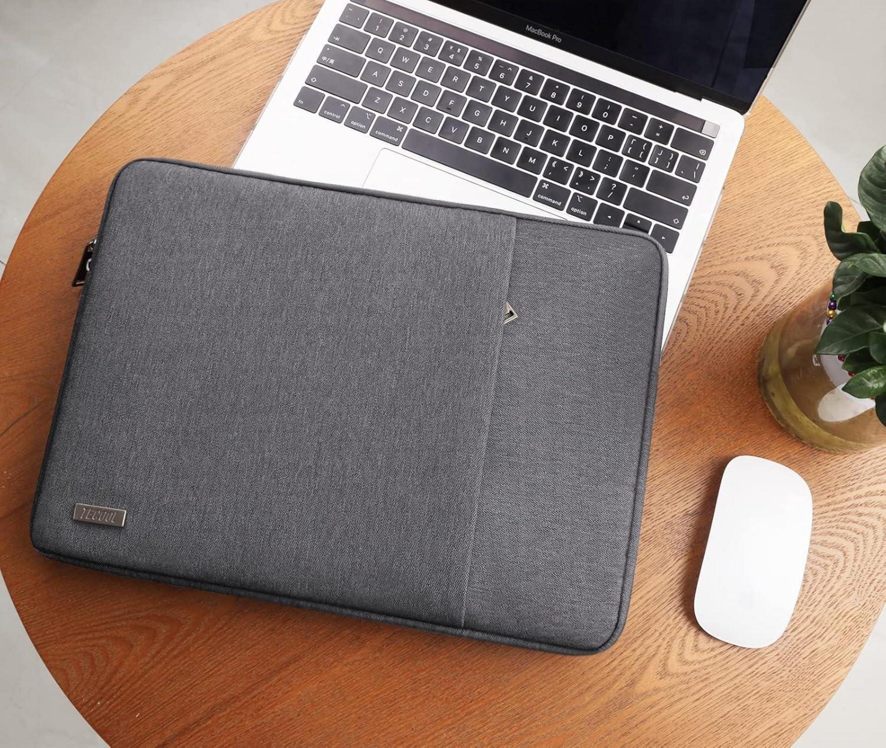 TECOOL Laptoptasche 15,6 Zoll wasserdichte Notebooktasche Dunkelgrau