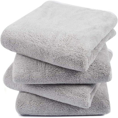 4er Pack Mikrofaser Handtücher 40x76 cm Hellgrau - Super