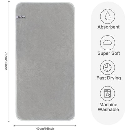 4er Pack Mikrofaser Handtücher 40x76 cm Hellgrau - Super