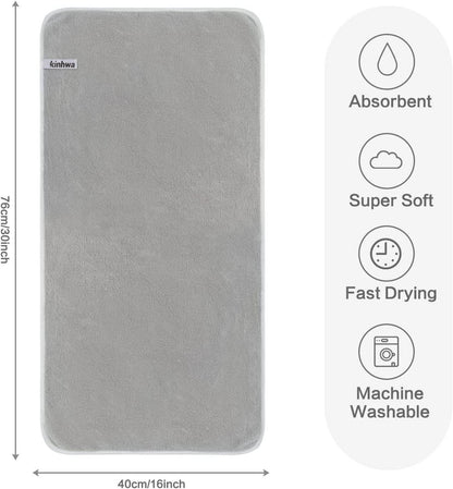 4er Pack Mikrofaser Handtücher 40x76 cm Hellgrau - Super