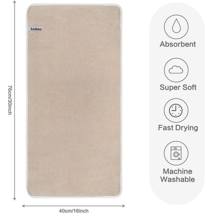 4er Pack Mikrofaser Handtuch Haare 40x76cm Hellbraun