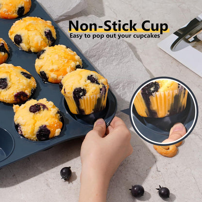 Silikon Muffinform Backform Antihaft Muffinblech 12 Cupcakes