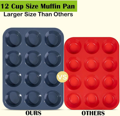 Silikon Muffinform Backform Antihaft Muffinblech 12 Cupcakes
