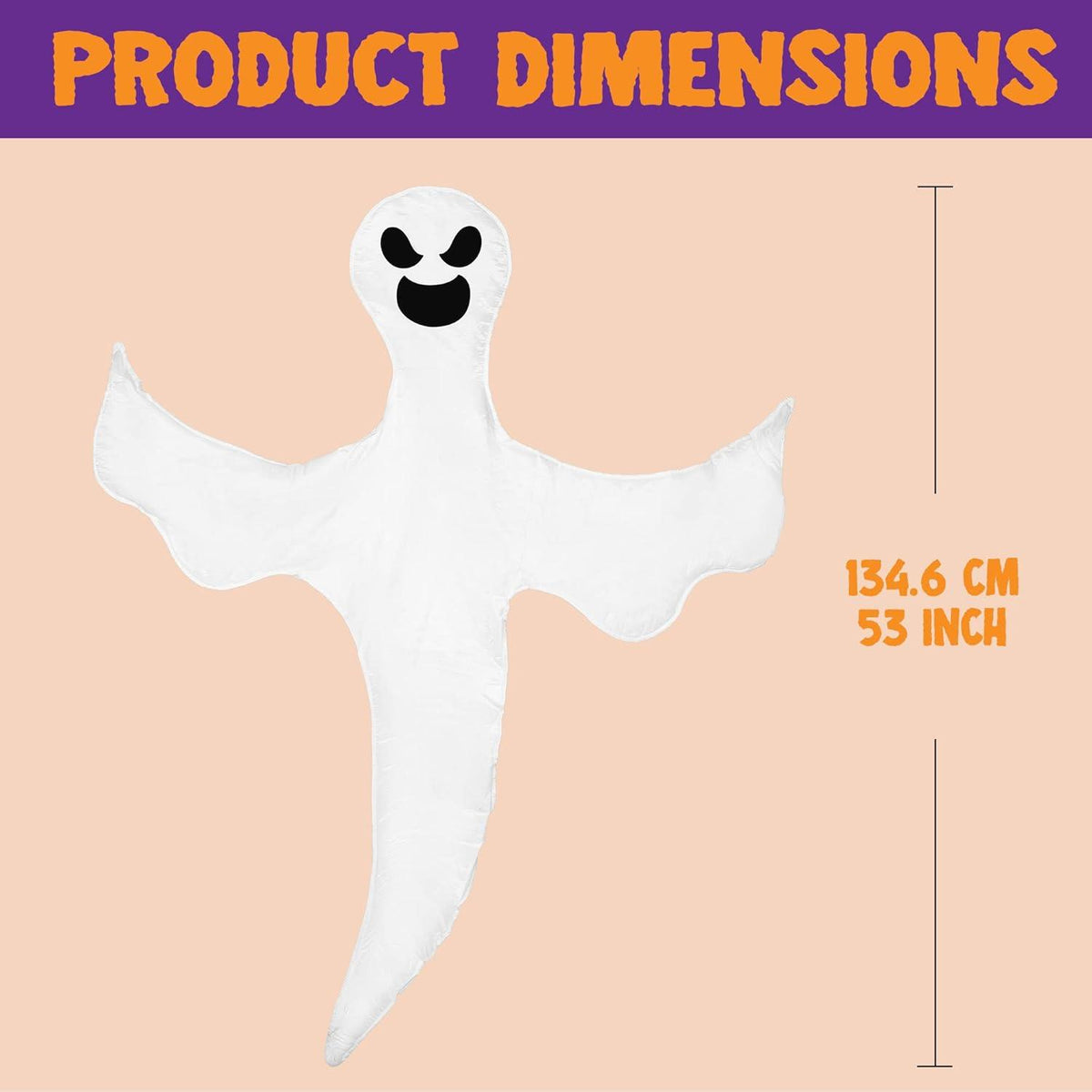 134,6 cm Biegbarer Halloween Baum Geister Dekoration Outdoor