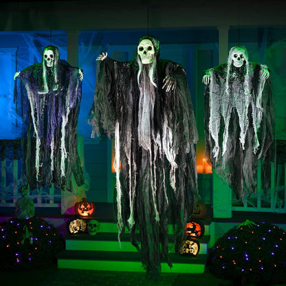 3 Stück Halloween Sensenmann Dekoration zum Aufhängen für gruselige