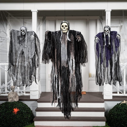 Halloween Sensenmann Deko Set 135cm groß - 3er Pack