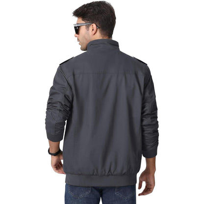 Herren Übergangsjacke Cargo Militärjacke Winddicht Grau 3XL