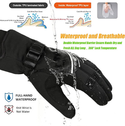 BIKINGMOREOK Winterhandschuhe Touchscreen 3M Thinsulate Wasserdicht°F -30Warm Schwarz