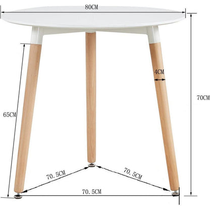 Runder Esstisch Weiß Skandinavisch | 80x72cm Küchentisch Holz