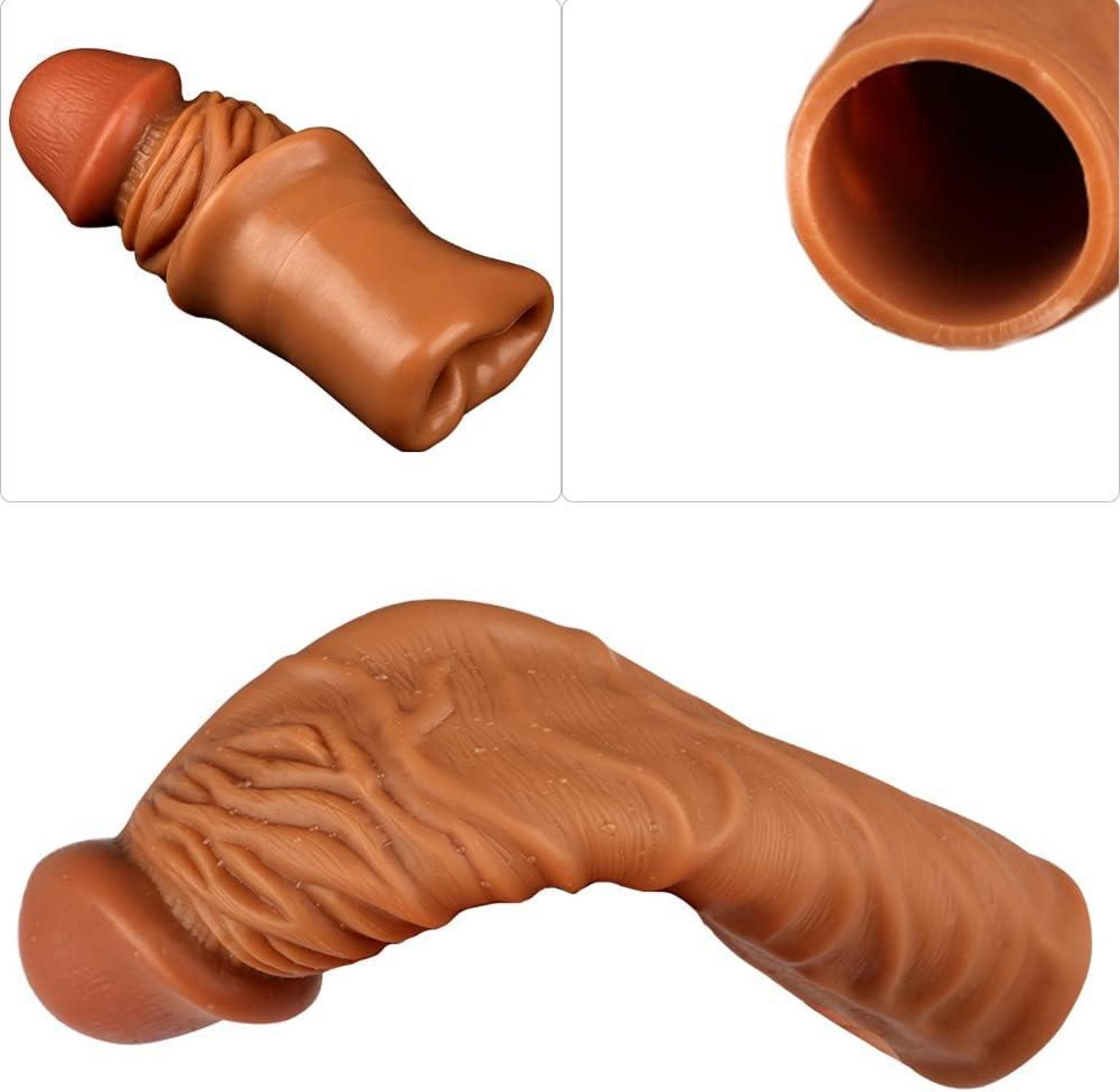 Penishülle Silikon Realistische Sleeve Extension Männer Samenblase