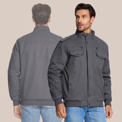 Herren Winterjacke Sherpa gefüttert Dunkelgrau S
