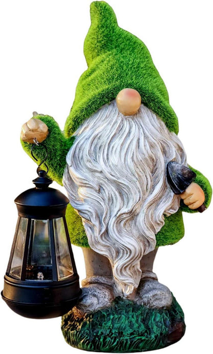 LED Solarlaterne Lustiger Gartenzwerg 33cm für Garten Deko