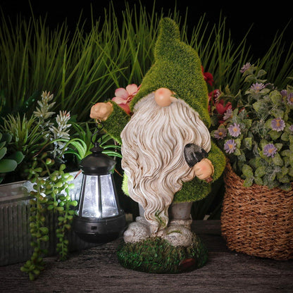 LED Solarlaterne Lustiger Gartenzwerg 33cm für Garten Deko