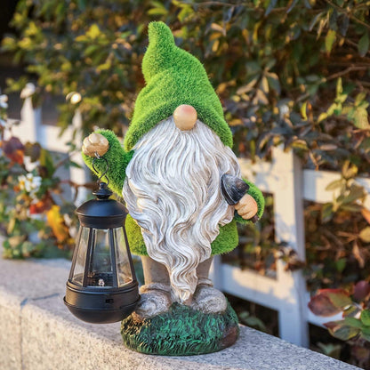 LED Solarlaterne Gartenzwerg 33cm Wetterfest für Draußen