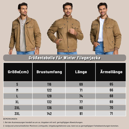 Herren Winterjacke Sherpa gefüttert Khaki XXL
