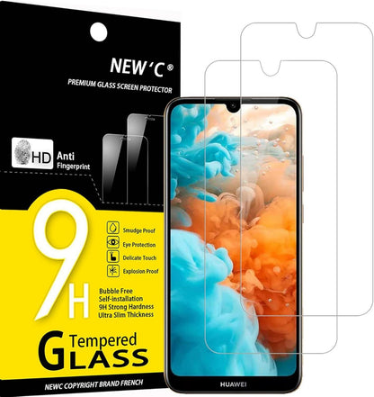 Panzer Schutz Glas für Huawei Y6 2019 2er Set 9H Härte