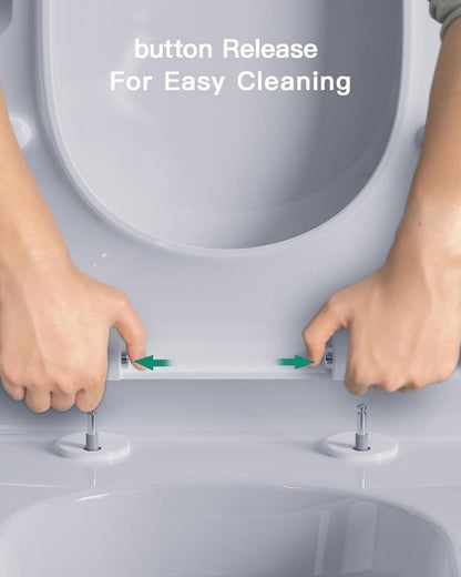 Toilettendeckel WC Sitz D-Form mit Absenkautomatik Antibakteriell