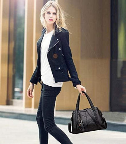 Damen Hobo Schultertasche aus PU-Leder mit Schultergurt